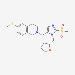 molecular formula C20H27N3O3S2 B3885378 6-methylsulfanyl-2-[[2-methylsulfonyl-3-(oxolan-2-ylmethyl)imidazol-4-yl]methyl]-3,4-dihydro-1H-isoquinoline 