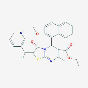 ethyl 5-(2-methoxy-1-naphthyl)-7-methyl-3-oxo-2-(3-pyridinylmethylene)-2,3-dihydro-5H-[1,3]thiazolo[3,2-a]pyrimidine-6-carboxylate