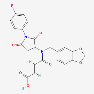 (E)-4-{(1,3-benzodioxol-5-ylmethyl)[1-(4-fluorophenyl)-2,5-dioxotetrahydro-1H-pyrrol-3-yl]amino}-4-oxo-2-butenoic acid