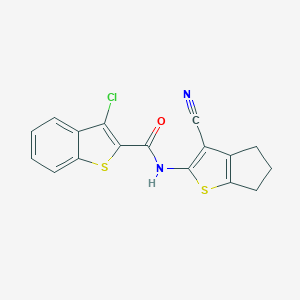 3-chloro-N-(3-cyano-5,6-dihydro-4H-cyclopenta[b]thiophen-2-yl)-1-benzothiophene-2-carboxamide