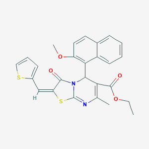 ethyl 5-(2-methoxy-1-naphthyl)-7-methyl-3-oxo-2-(2-thienylmethylene)-2,3-dihydro-5H-[1,3]thiazolo[3,2-a]pyrimidine-6-carboxylate