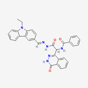 N-({N'-[(E)-(9-ETHYL-9H-CARBAZOL-3-YL)METHYLIDENE]HYDRAZINECARBONYL}(4-OXO-3,4-DIHYDROPHTHALAZIN-1-YL)METHYL)BENZAMIDE