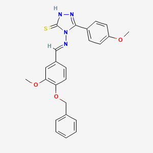 4-({(E)-[4-(benzyloxy)-3-methoxyphenyl]methylidene}amino)-5-(4-methoxyphenyl)-4H-1,2,4-triazole-3-thiol