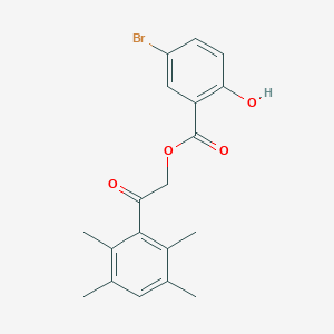 molecular formula C19H19BrO4 B388556 2-Oxo-2-(2,3,5,6-tetramethylphenyl)ethyl 5-bromo-2-hydroxybenzoate 