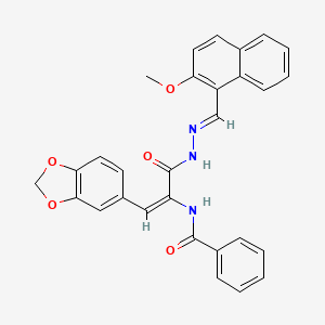 N-[2-(1,3-benzodioxol-5-yl)-1-({2-[(2-methoxy-1-naphthyl)methylene]hydrazino}carbonyl)vinyl]benzamide