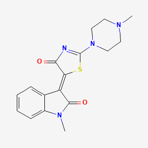 1-methyl-3-[2-(4-methyl-1-piperazinyl)-4-oxo-1,3-thiazol-5(4H)-ylidene]-1,3-dihydro-2H-indol-2-one