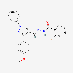 2-bromo-N-[(E)-[3-(4-methoxyphenyl)-1-phenylpyrazol-4-yl]methylideneamino]benzamide