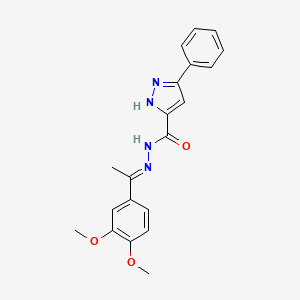 N'-[(1E)-1-(3,4-dimethoxyphenyl)ethylidene]-3-phenyl-1H-pyrazole-5-carbohydrazide