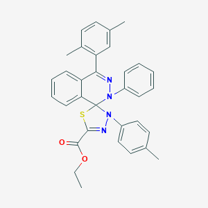 Ethyl 4-(2,5-dimethylphenyl)-4'-(4-methylphenyl)-2-phenyl-1,2,4',5'-tetrahydrospiro(phthalazine-1,5'-[1,3,4]-thiadiazole)-2'-carboxylate