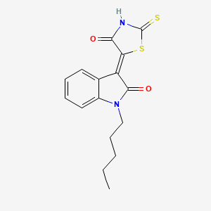 3-(4-Oxo-2-thioxo-thiazolidin-5-ylidene)-1-pentyl-1,3-dihydro-indol-2-one