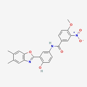 N-[3-(5,6-dimethyl-1,3-benzoxazol-2-yl)-4-hydroxyphenyl]-4-methoxy-3-nitrobenzamide