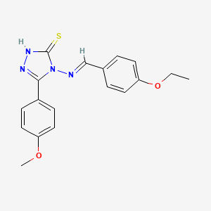 4-{[(E)-(4-ethoxyphenyl)methylidene]amino}-5-(4-methoxyphenyl)-4H-1,2,4-triazole-3-thiol