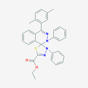 molecular formula C32H28N4O2S B388573 ethyl 4-(2,5-dimethylphenyl)-2,3'-diphenyl-2H,3'H-spiro[phthalazine-1,2'-[1,3,4]thiadiazole]-5'-carboxylate 