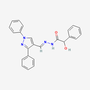 N-[(E)-(1,3-diphenylpyrazol-4-yl)methylideneamino]-2-hydroxy-2-phenylacetamide