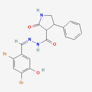 N'-(2,4-dibromo-5-hydroxybenzylidene)-2-oxo-4-phenyl-3-pyrrolidinecarbohydrazide