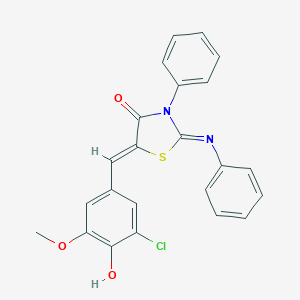 (2Z,5Z)-5-(3-chloro-4-hydroxy-5-methoxybenzylidene)-3-phenyl-2-(phenylimino)-1,3-thiazolidin-4-one