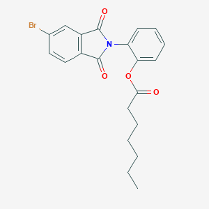 molecular formula C21H20BrNO4 B388580 2-(5-bromo-1,3-dioxo-1,3-dihydro-2H-isoindol-2-yl)phenyl heptanoate 