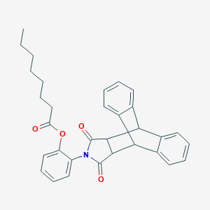 molecular formula C32H31NO4 B388581 2-(16,18-Dioxo-17-azapentacyclo[6.6.5.0~2,7~.0~9,14~.0~15,19~]nonadeca-2,4,6,9,11,13-hexaen-17-yl)phenyl octanoate (non-preferred name) 