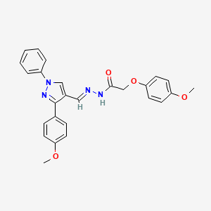 2-(4-methoxyphenoxy)-N'-{[3-(4-methoxyphenyl)-1-phenyl-1H-pyrazol-4-yl]methylene}acetohydrazide