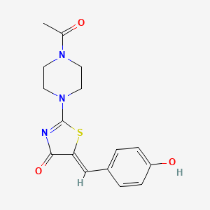 2-(4-acetyl-1-piperazinyl)-5-(4-hydroxybenzylidene)-1,3-thiazol-4(5H)-one