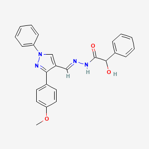 2-hydroxy-N-[(E)-[3-(4-methoxyphenyl)-1-phenylpyrazol-4-yl]methylideneamino]-2-phenylacetamide