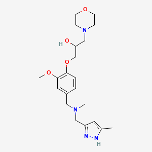 1-[2-methoxy-4-[[methyl-[(5-methyl-1H-pyrazol-3-yl)methyl]amino]methyl]phenoxy]-3-morpholin-4-ylpropan-2-ol