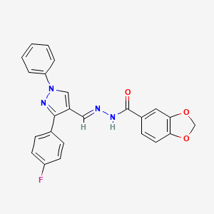 N'-{[3-(4-fluorophenyl)-1-phenyl-1H-pyrazol-4-yl]methylene}-1,3-benzodioxole-5-carbohydrazide