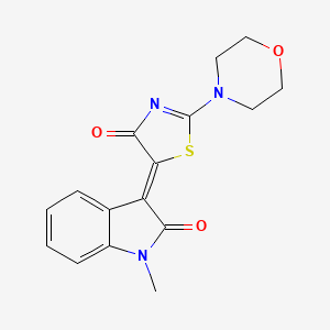 1-Methyl-3-(2-morpholin-4-yl-4-oxo-4H-thiazol-5-ylidene)-1,3-dihydro-indol-2-one