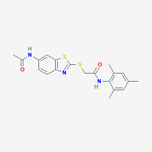 2-{[6-(acetylamino)-1,3-benzothiazol-2-yl]sulfanyl}-N-mesitylacetamide