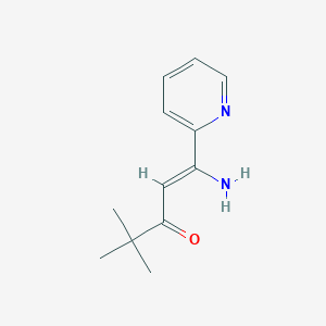 1-Amino-4,4-dimethyl-1-(2-pyridinyl)-1-penten-3-one