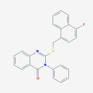 molecular formula C25H17FN2OS B388602 2-{[(4-fluoro-1-naphthyl)methyl]sulfanyl}-3-phenyl-4(3H)-quinazolinone 