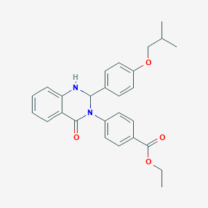 ethyl 4-(2-(4-isobutoxyphenyl)-4-oxo-1,4-dihydro-3(2H)-quinazolinyl)benzoate
