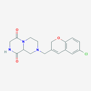 molecular formula C17H18ClN3O3 B3886041 8-[(6-chloro-2H-chromen-3-yl)methyl]tetrahydro-2H-pyrazino[1,2-a]pyrazine-1,4(3H,6H)-dione 