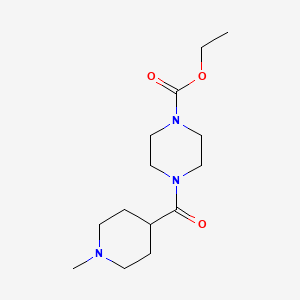 molecular formula C14H25N3O3 B3886093 ethyl 4-[(1-methyl-4-piperidinyl)carbonyl]-1-piperazinecarboxylate 