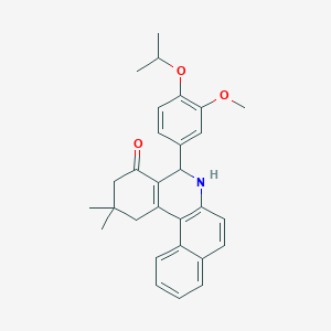 molecular formula C29H31NO3 B388611 5-(4-isopropoxy-3-methoxyphenyl)-2,2-dimethyl-2,3,5,6-tetrahydrobenzo[a]phenanthridin-4(1H)-one 