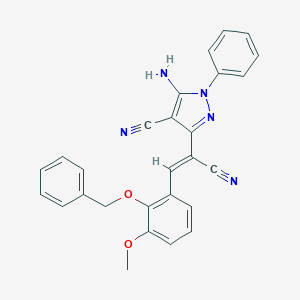 5-Amino-3-[2-(2-benzyloxy-3-methoxy-phenyl)-1-cyano-vinyl]-1-phenyl-1H-pyrazole-