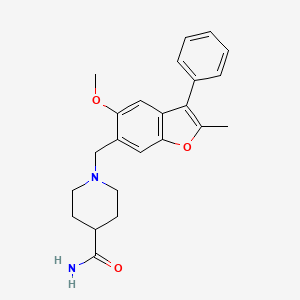 1-[(5-methoxy-2-methyl-3-phenyl-1-benzofuran-6-yl)methyl]-4-piperidinecarboxamide