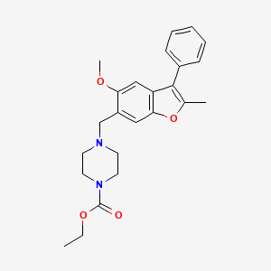 ethyl 4-[(5-methoxy-2-methyl-3-phenyl-1-benzofuran-6-yl)methyl]-1-piperazinecarboxylate