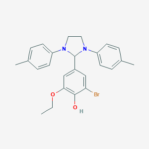 molecular formula C25H27BrN2O2 B388617 4-[1,3-Bis(4-methylphenyl)imidazolidin-2-yl]-2-bromo-6-ethoxyphenol 