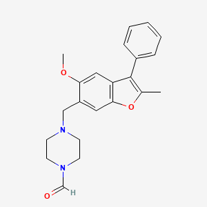 4-[(5-Methoxy-2-methyl-3-phenyl-1-benzofuran-6-yl)methyl]piperazine-1-carbaldehyde