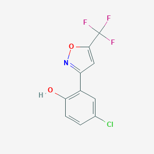molecular formula C10H5ClF3NO2 B388618 4-Chloro-2-[5-(trifluoromethyl)-3-isoxazolyl]phenol 
