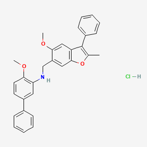 (4-methoxy-3-biphenylyl)[(5-methoxy-2-methyl-3-phenyl-1-benzofuran-6-yl)methyl]amine hydrochloride