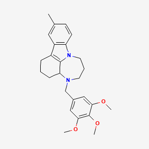 molecular formula C26H32N2O3 B3886213 11-methyl-4-(3,4,5-trimethoxybenzyl)-1,2,3,3a,4,5,6,7-octahydro[1,4]diazepino[3,2,1-jk]carbazole 