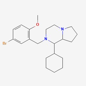 molecular formula C21H31BrN2O B3886219 2-[(5-bromo-2-methoxyphenyl)methyl]-1-cyclohexyl-3,4,6,7,8,8a-hexahydro-1H-pyrrolo[1,2-a]pyrazine 