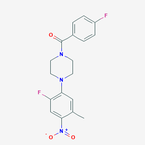 [4-(2-Fluoro-5-methyl-4-nitrophenyl)piperazino](4-fluorophenyl)methanone