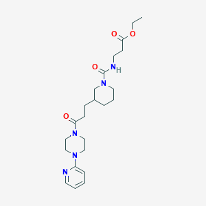 ethyl N-[(3-{3-oxo-3-[4-(2-pyridinyl)-1-piperazinyl]propyl}-1-piperidinyl)carbonyl]-beta-alaninate