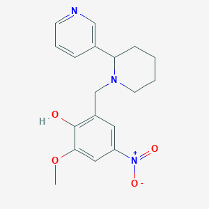 molecular formula C18H21N3O4 B3886263 2-methoxy-4-nitro-6-[(2-pyridin-3-ylpiperidin-1-yl)methyl]phenol 