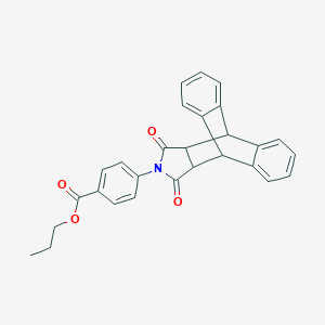 Propyl 4-(16,18-dioxo-17-azapentacyclo[6.6.5.0~2,7~.0~9,14~.0~15,19~]nonadeca-2,4,6,9,11,13-hexaen-17-yl)benzoate (non-preferred name)