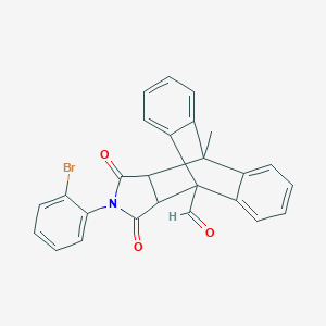 17-(2-Bromophenyl)-8-methyl-16,18-dioxo-17-azapentacyclo[6.6.5.0~2,7~.0~9,14~.0~15,19~]nonadeca-2,4,6,9,11,13-hexaene-1-carbaldehyde (non-preferred name)