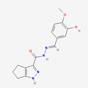 N'-(3-hydroxy-4-methoxybenzylidene)-1,4,5,6-tetrahydrocyclopenta[c]pyrazole-3-carbohydrazide